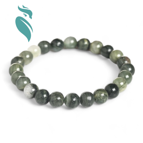 Natural Smaragdite Green Jasper Bead Bracelet - Image 2