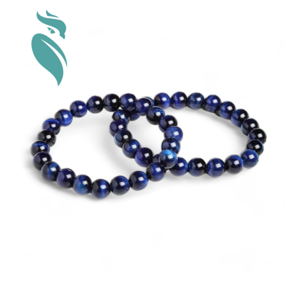 Lapis Lazuli & Blue Tiger Eye Stone Beads Bracelet - Image 3