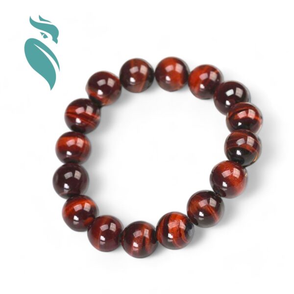 Natural Stone Tiger Eye, Fire Agathe, Hematite Beaded Bracelet - Image 2