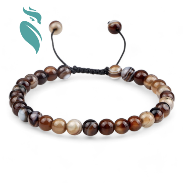 Natural Tiger Eye Stone Bracelet 6 8mm Round Beads - Image 2