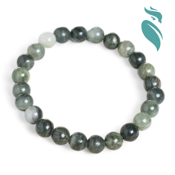 Natural Smaragdite Green Jasper Bead Bracelet - Image 3