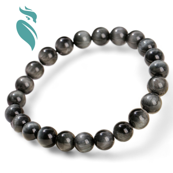 5A Natural Eagle Eye Stone Beaded Bracelet - Image 4