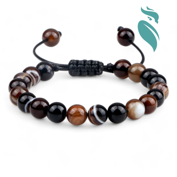 Natural Tiger Eye Stone Bracelet 6 8mm Round Beads - Image 4