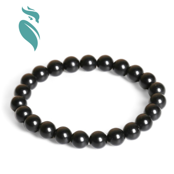 Black Shungite Magnetic Graphite Beaded Bracelet - Image 3