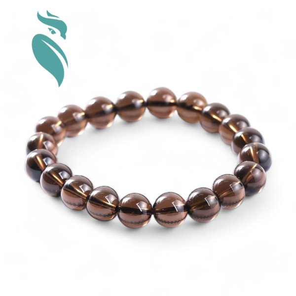 Natural Smoky Quartz Beaded Bracelet - Image 3