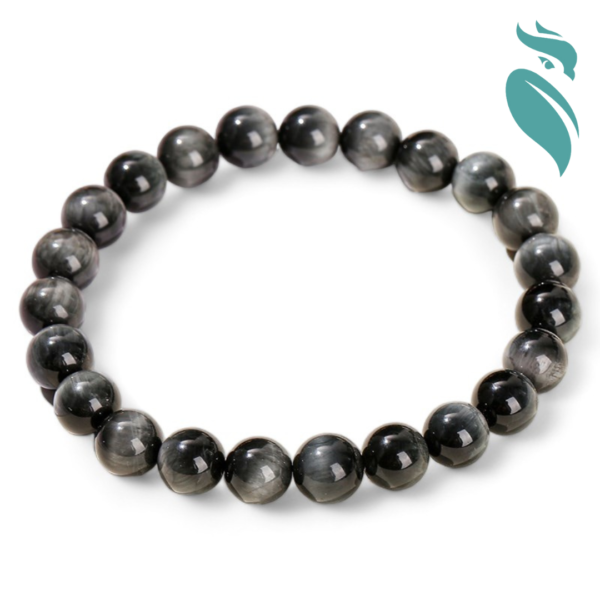 5A Natural Eagle Eye Stone Beaded Bracelet - Image 3