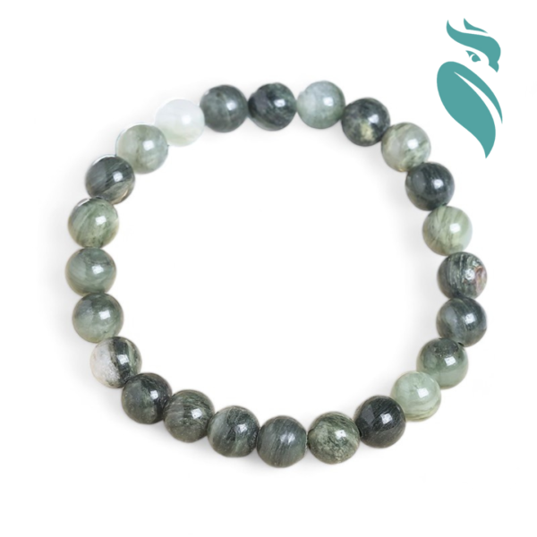 Natural Smaragdite Green Jasper Bead Bracelet - Image 4