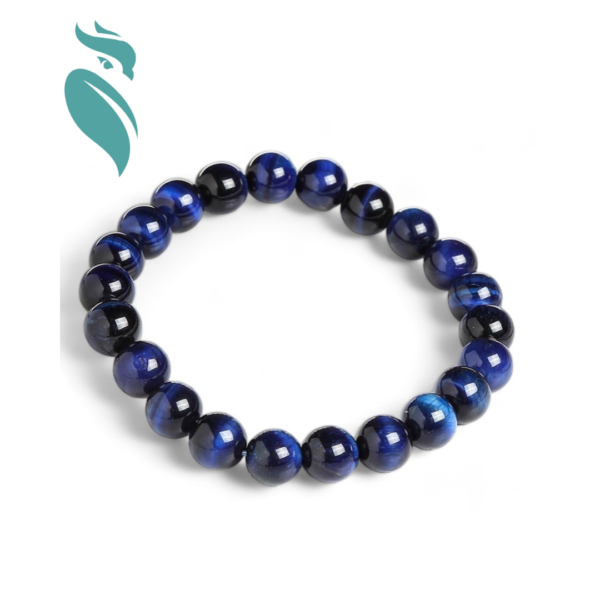 Lapis Lazuli & Blue Tiger Eye Stone Beads Bracelet - Image 2