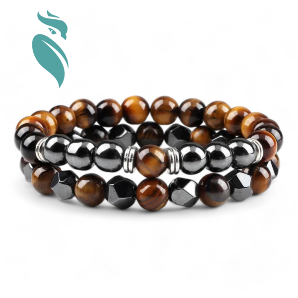 2pcs Hematite | Lava Stone |Natural Tiger Eye Bracelet 8mm Beads - Image 3