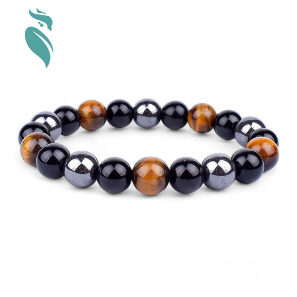 Natural Black Obsidian Hematite Tiger Eye Beads Bracelets