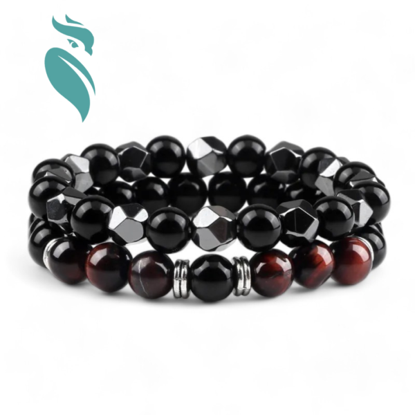 2pcs Hematite | Lava Stone |Natural Tiger Eye Bracelet 8mm Beads - Image 7