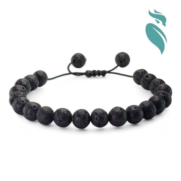 Earth's Core: Natural Lava Stone Woven Bracelet