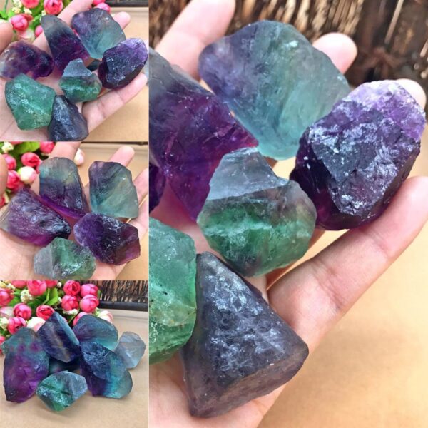 1 Pcs Natural Color Fluorite Tumbled Healing Reiki Stone - Image 3