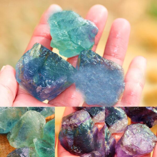 1 Pcs Natural Color Fluorite Tumbled Healing Reiki Stone